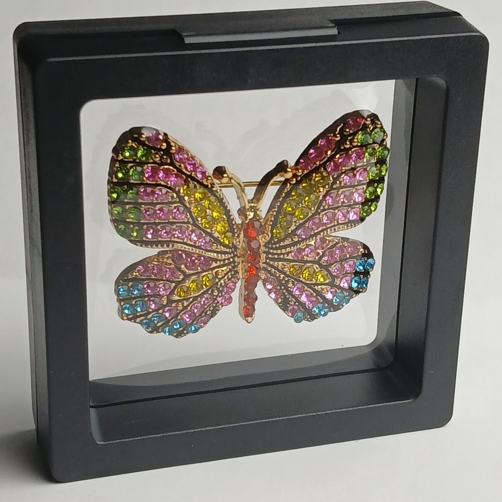 Multicolor Crystal Butterfly Brooch Pin - Fashion Jewelry